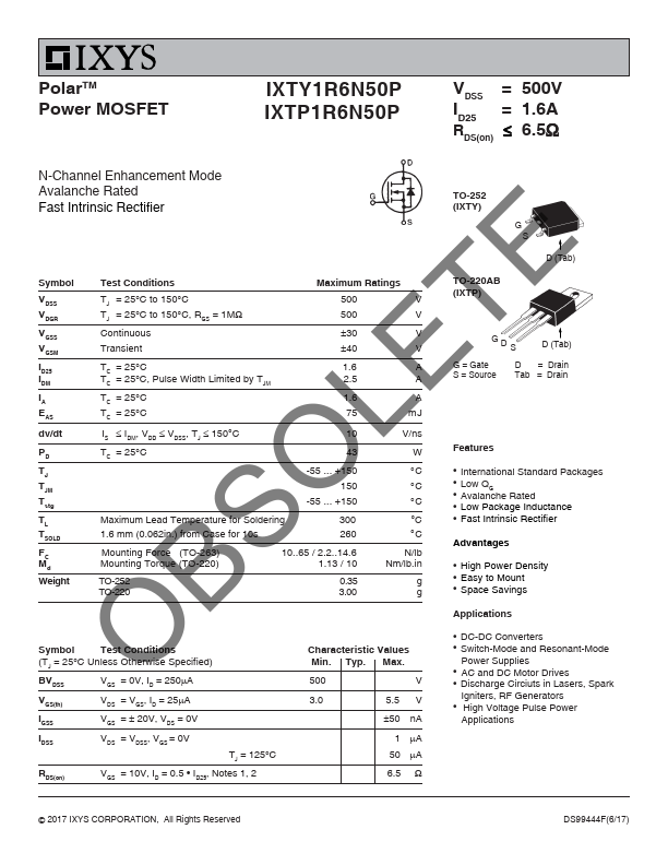 IXTP1R6N50P