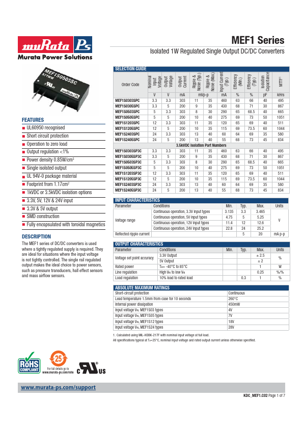 <?=MEF1S1205SPC?> डेटा पत्रक पीडीएफ