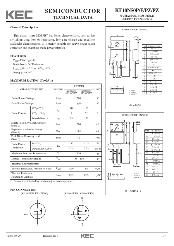 KF10N50FZ KEC