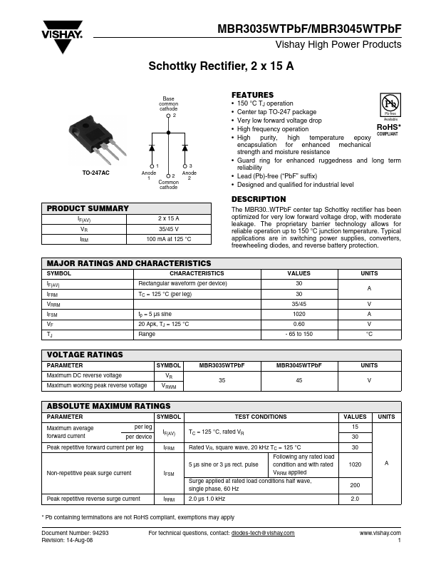 MBR3035WTPbF