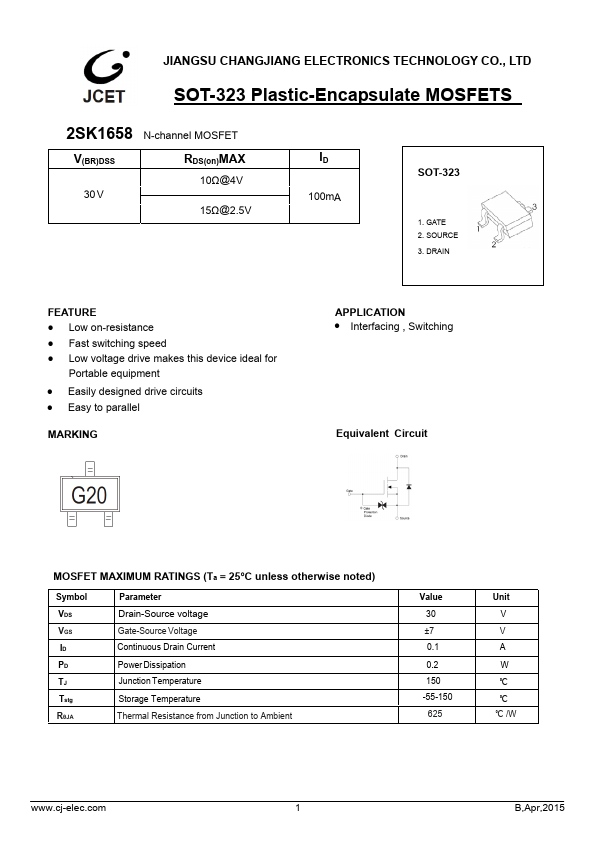 2SK1658 JCET