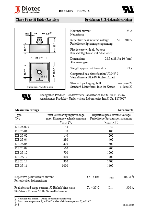 DB25-02 Diotec Semiconductor