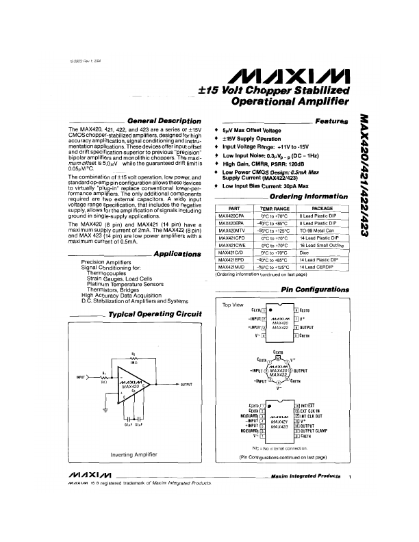 MAX420 Maxim