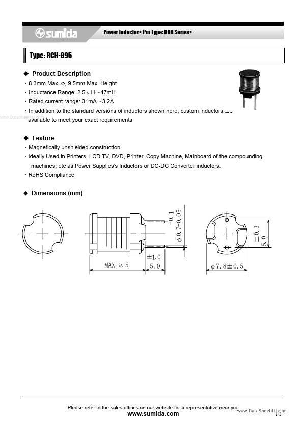 <?=RCH895?> डेटा पत्रक पीडीएफ