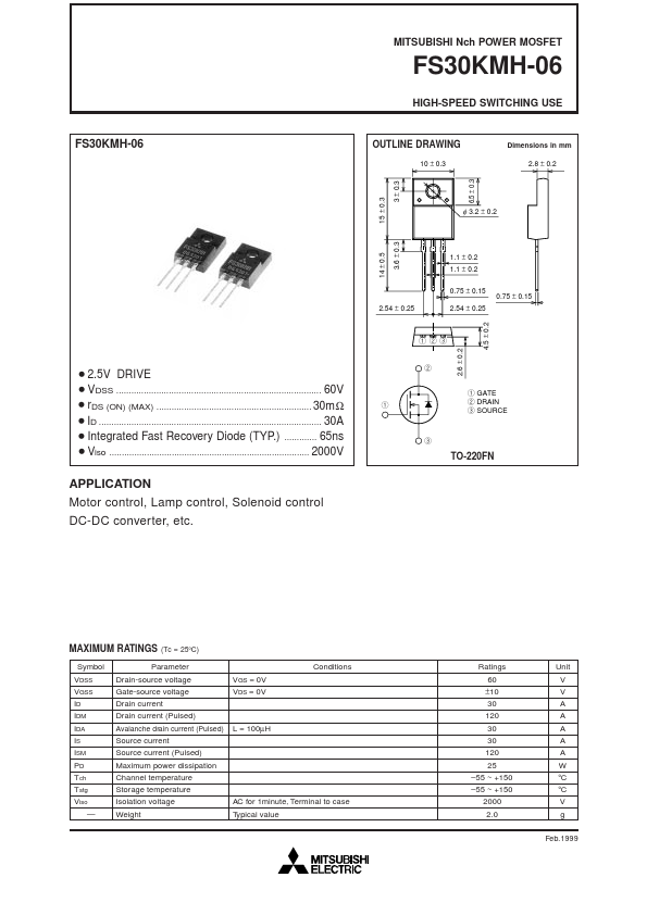 FS30KMH-06 Mitsubishi Electric Semiconductor