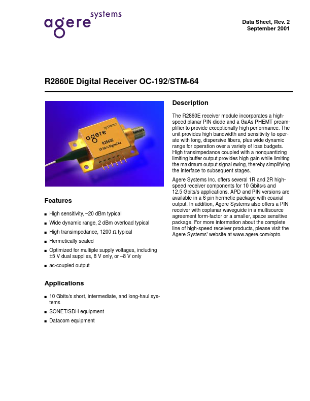 R2860E Agere Systems