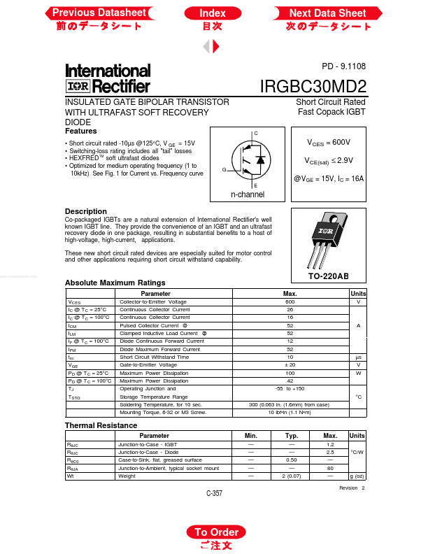 IRGBC30MD2 International Rectifier