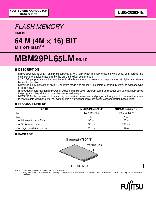 <?=MBM29PL65LM?> डेटा पत्रक पीडीएफ