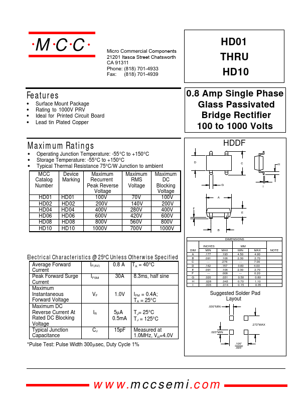 HD01 Micro Commercial Components