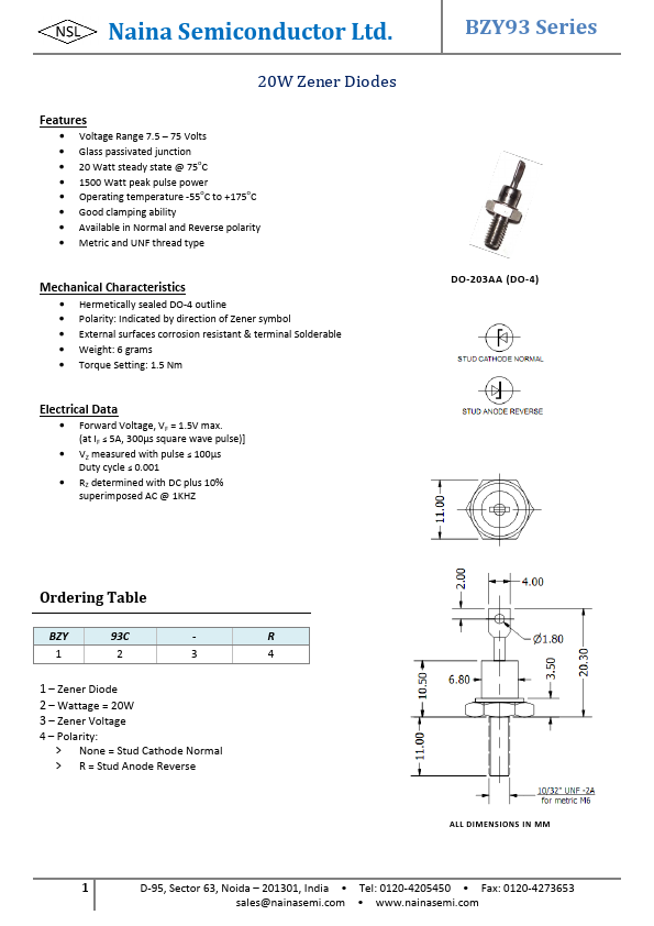 BZY93C51 Naina Semiconductor