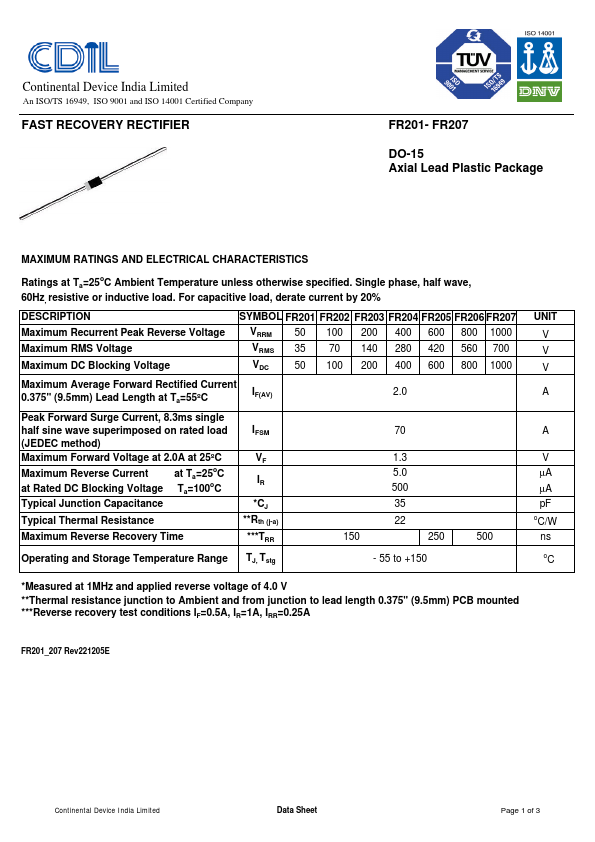 <?=FR205?> डेटा पत्रक पीडीएफ