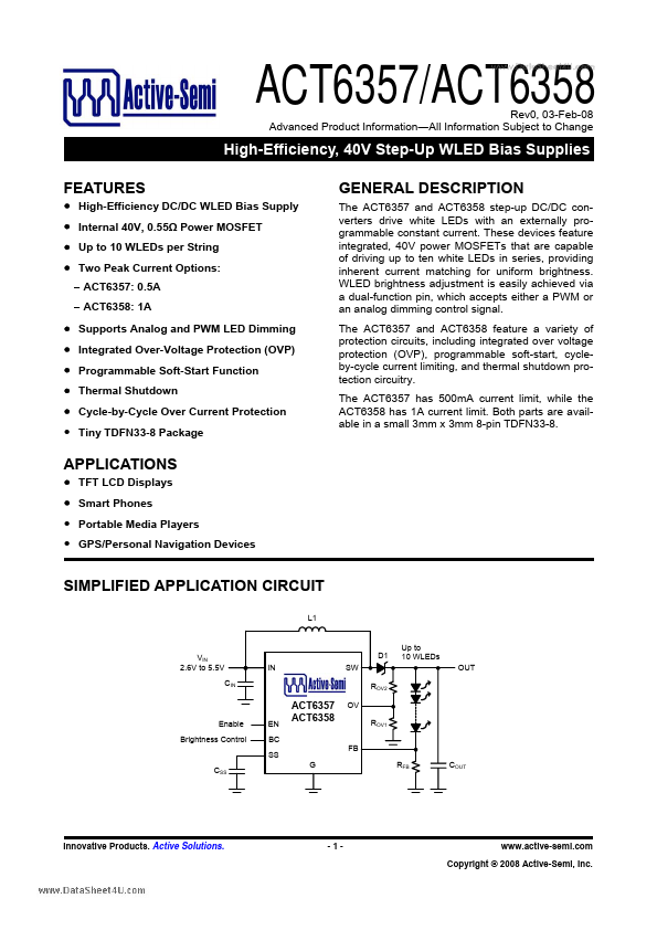 <?=ACT6358?> डेटा पत्रक पीडीएफ