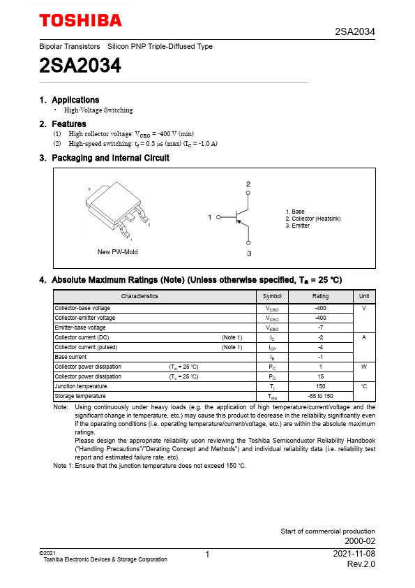 2SA2034 Toshiba