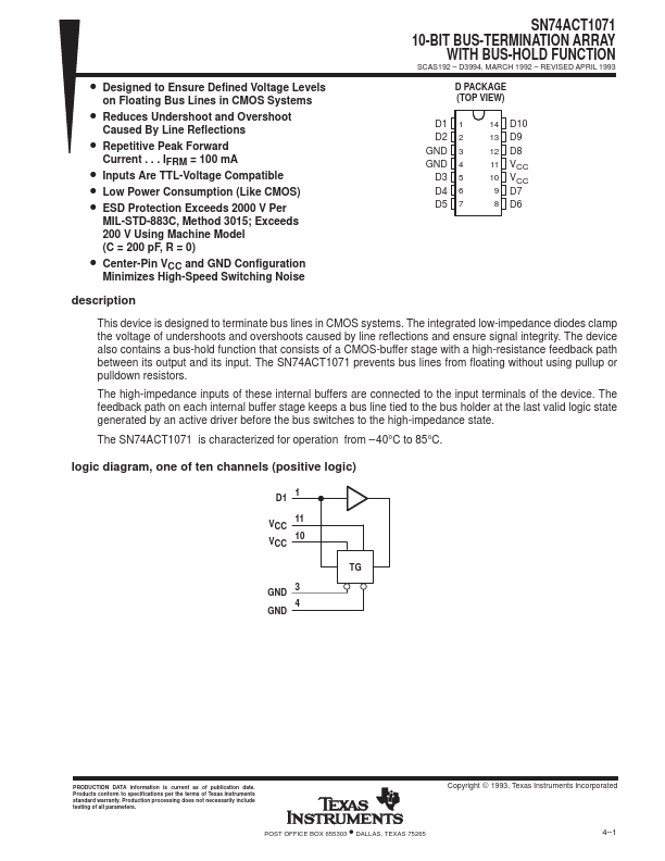 SN74ACT1071 Texas Instruments