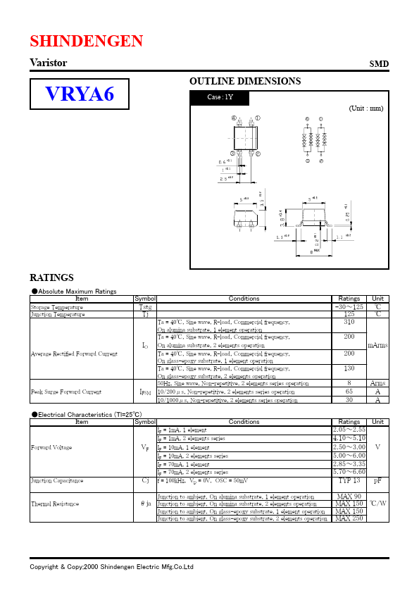 VRYA6 Shindengen Electric Mfg.Co.Ltd