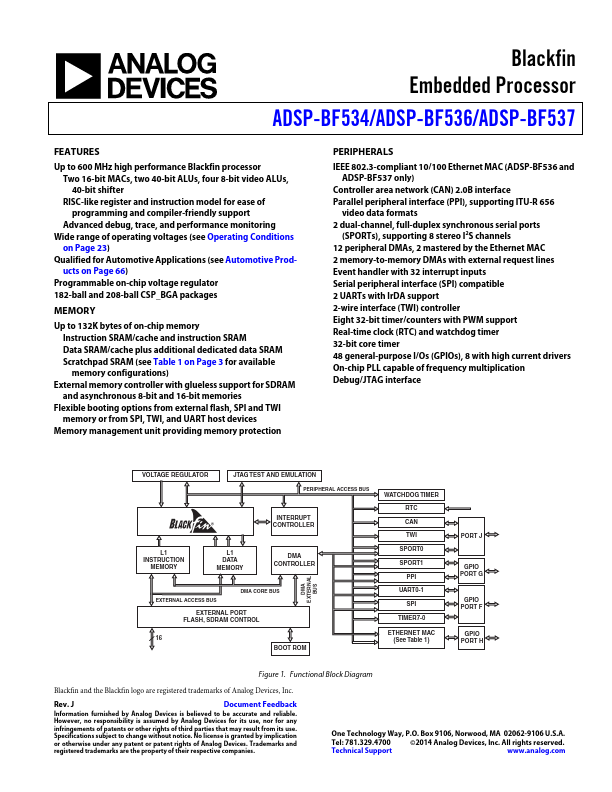 <?=ADSP-BF537?> डेटा पत्रक पीडीएफ