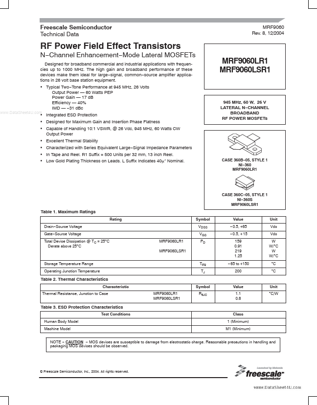 <?=MRF9060LSR1?> डेटा पत्रक पीडीएफ