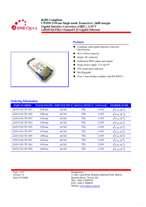 LS35-CAU-TC-N45 Apacoe