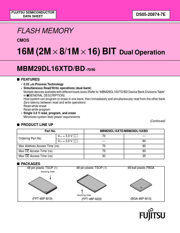 MBM29DL162TD-70 Fujitsu