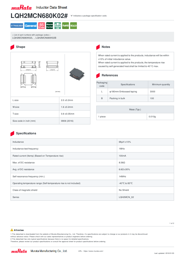 <?=LQH2MCN680K02L?> डेटा पत्रक पीडीएफ