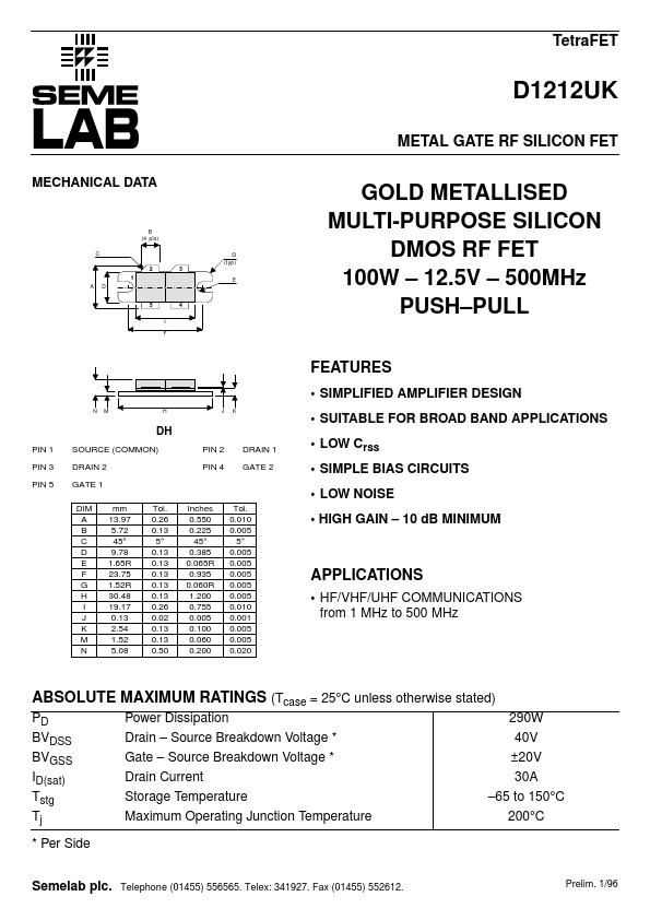 D1212UK Seme LAB