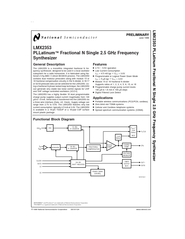 LMX2353 National Semiconductor