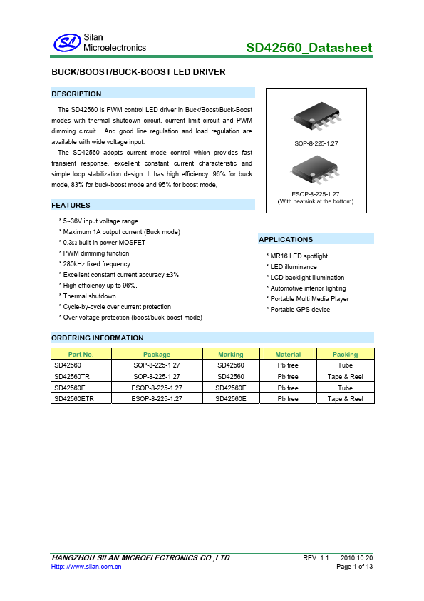 SD42560ETR Silan Microelectronics