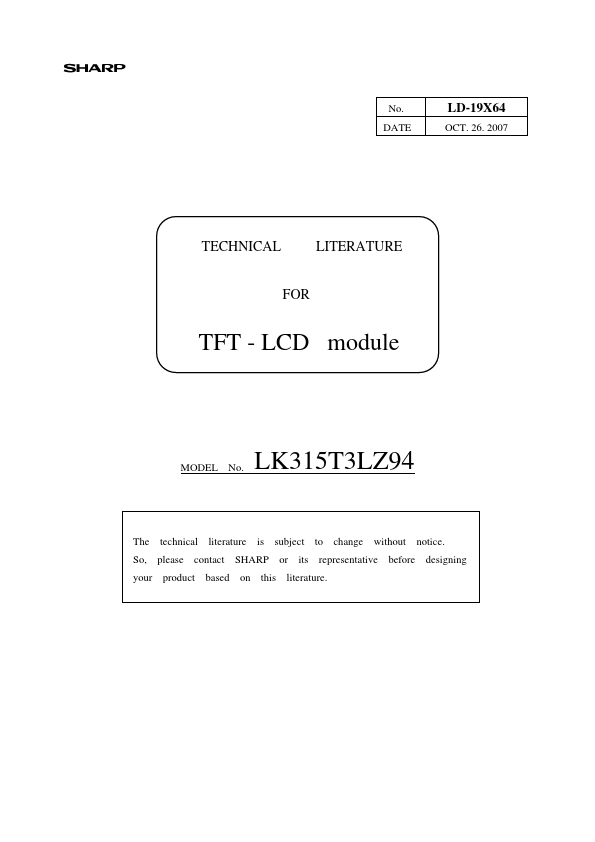 <?=LK315T3LZ94?> डेटा पत्रक पीडीएफ