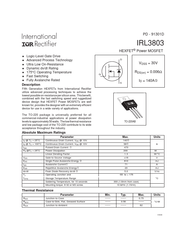 IRL3803 International Rectifier