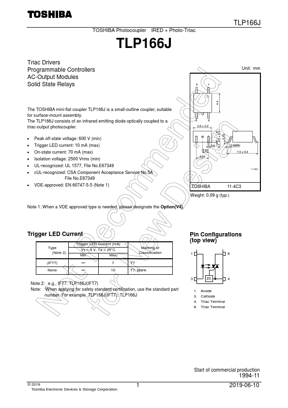 TLP166J Toshiba Semiconductor