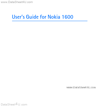<?=Nokia-1600?> डेटा पत्रक पीडीएफ