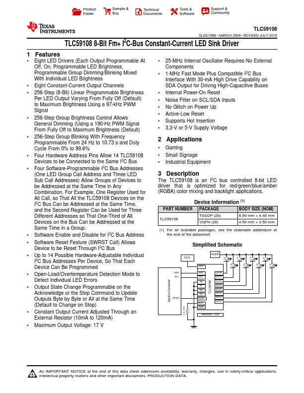 TLC59108 Texas Instruments