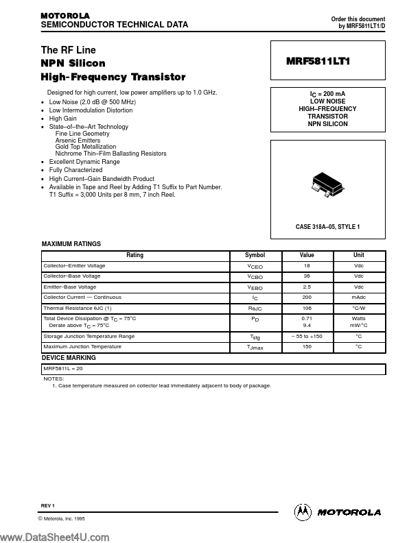 MRF5811LT1 Motorola