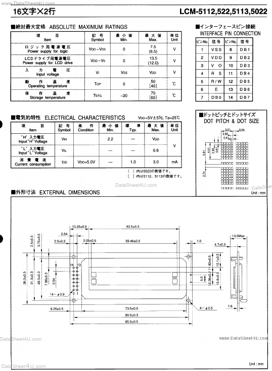 LCM5022 Sanyo Electric