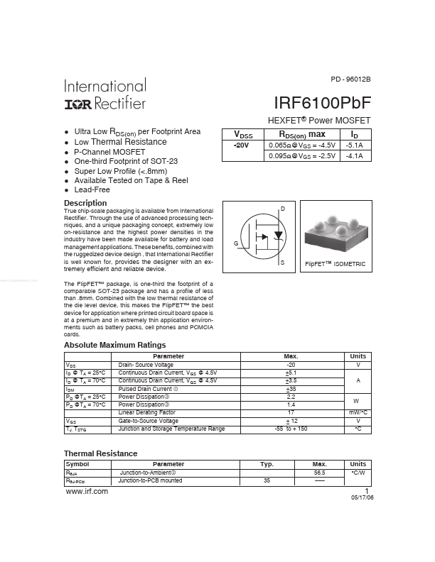 IRF6100PBF International Rectifier