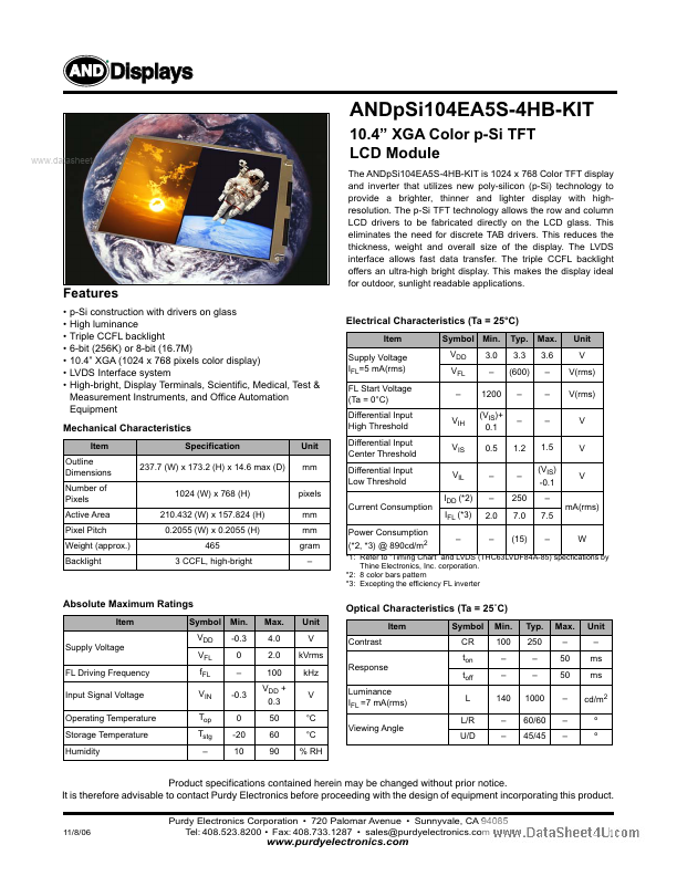 <?=ANDPSI104EA5S-4HB-KIT?> डेटा पत्रक पीडीएफ