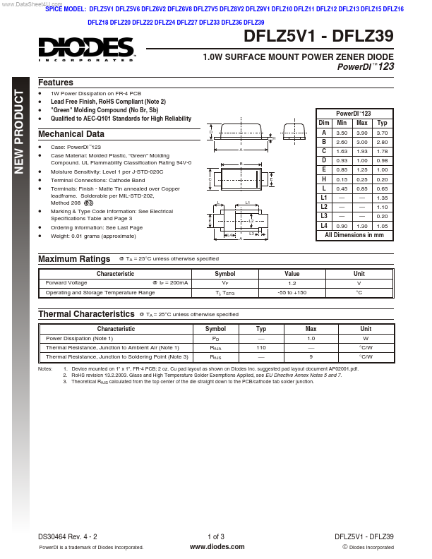 DFLZ5V6 Diodes Incorporated