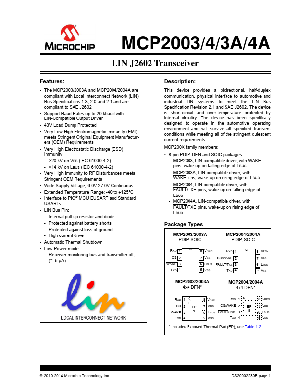 <?=MCP2004A?> डेटा पत्रक पीडीएफ