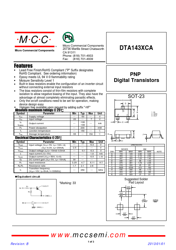 DTA143XCA MCC
