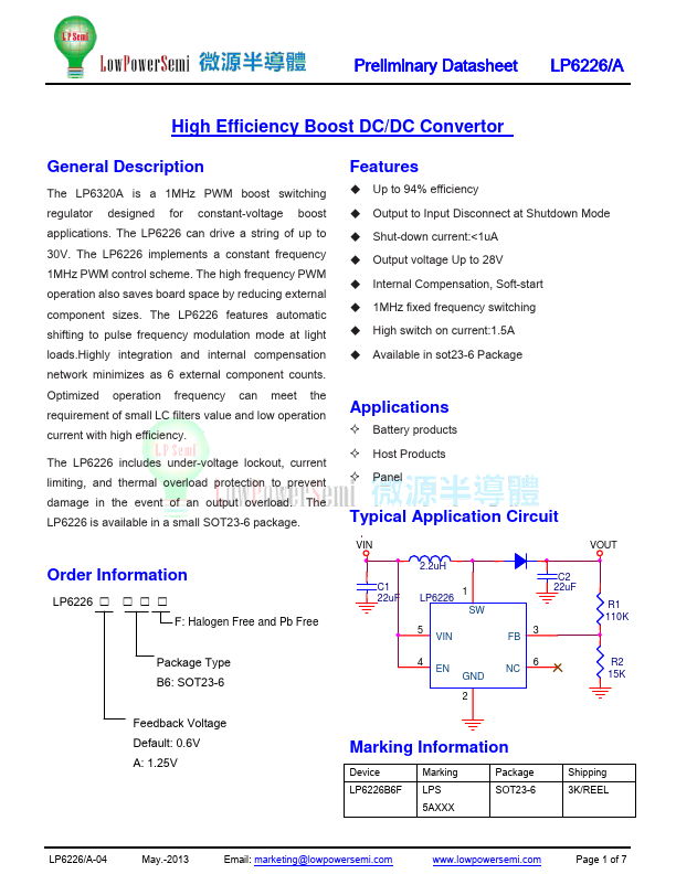 LP6226A Lowpowersemi