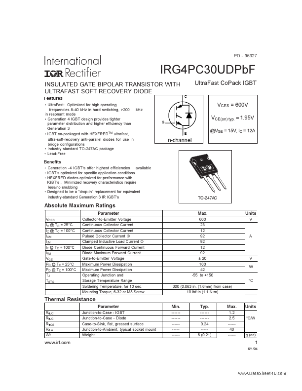 IRG4PC30UDPBF International Rectifier