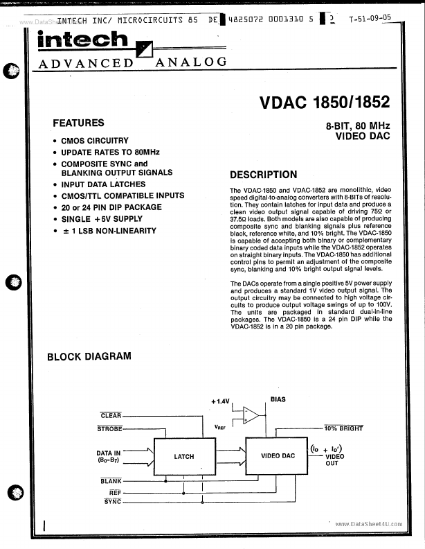 <?=VDAC1850?> डेटा पत्रक पीडीएफ