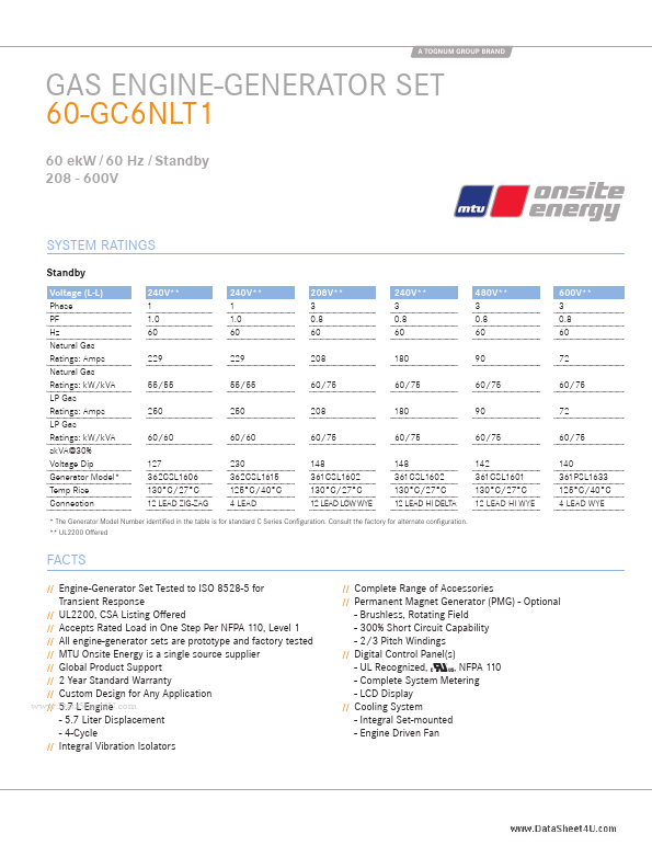 60-GC6NLT1 MTU Onsite Energy