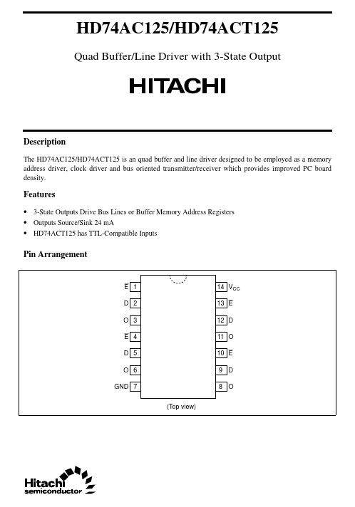 HD74AC125 Hitachi Semiconductor