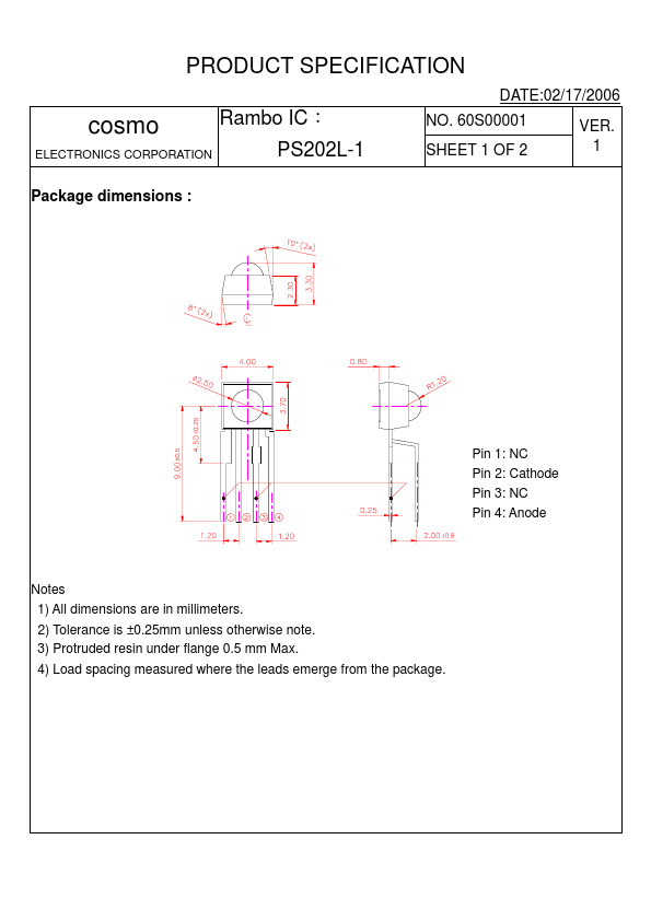 <?=PS202L-1?> डेटा पत्रक पीडीएफ