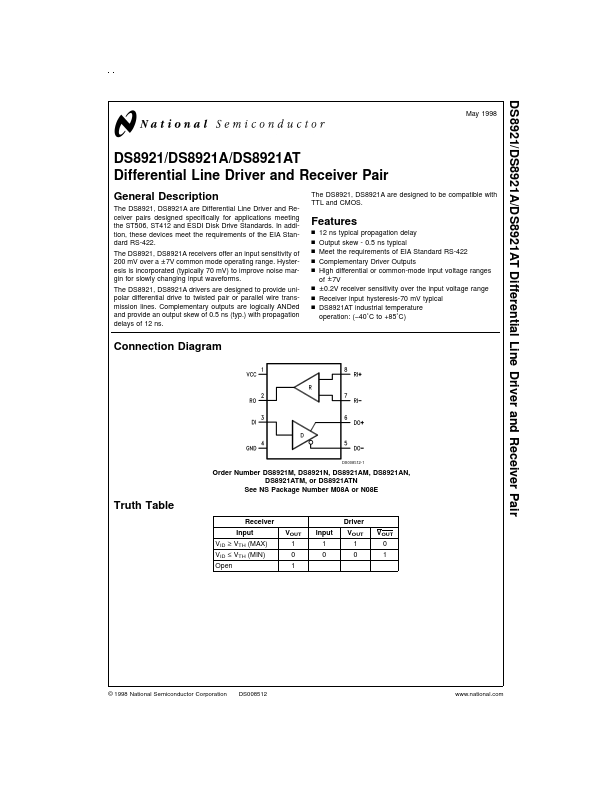DS8921 National Semiconductor