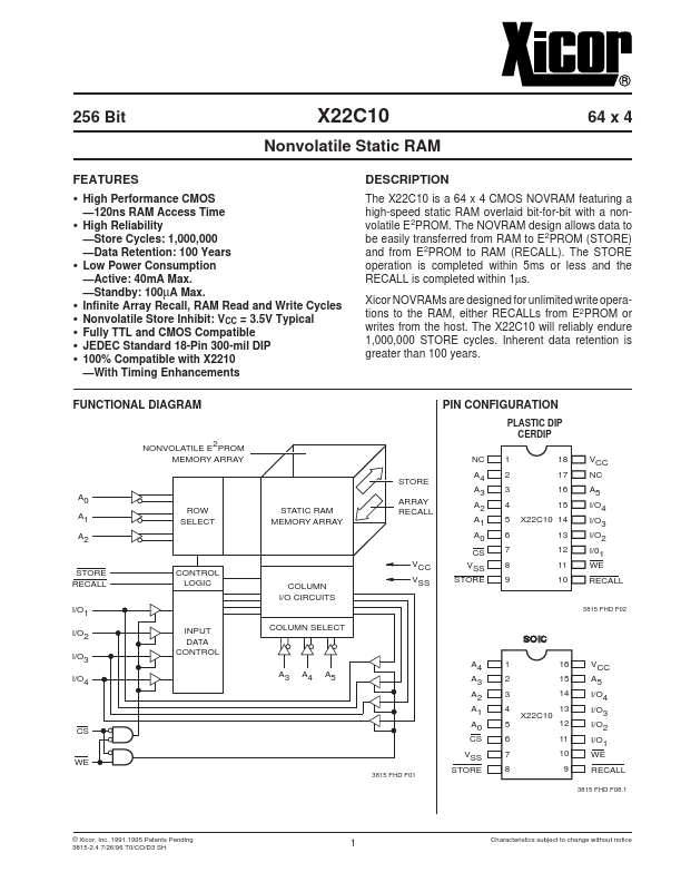 X22C10 Xicor