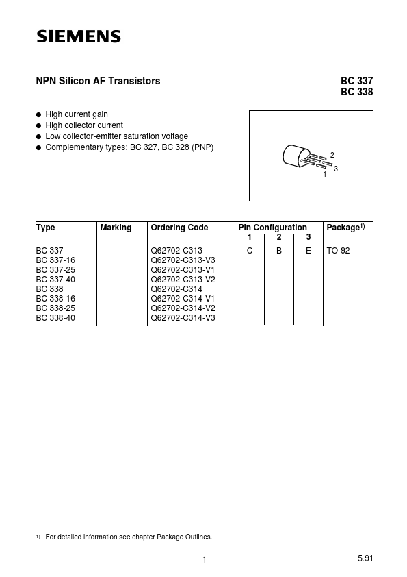 Q62702-C314-V1 Siemens Semiconductor Group