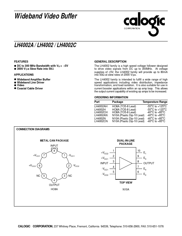 LH4002H Calogic  LLC