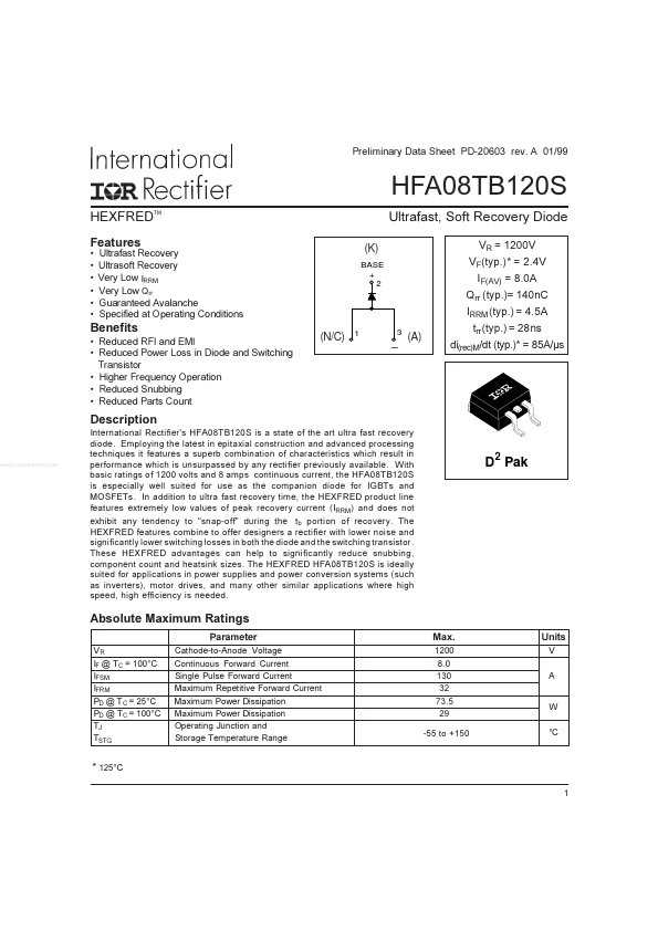 <?=HFA08TB120S?> डेटा पत्रक पीडीएफ